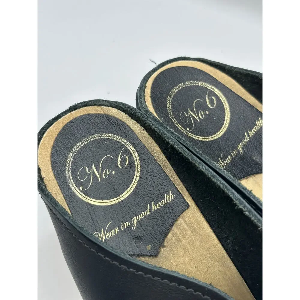 NO. 6 New School Clog on Wedge in Black Sz 40/US 9.5 $310